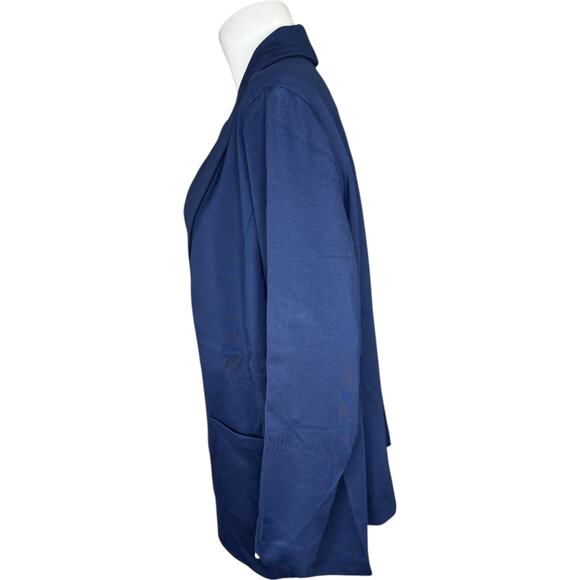 GRAVER Susan Graver Navy Shawl Collar Blazer 2X Petite NWOT Ponte Knit Classic - Picture 12 of 14